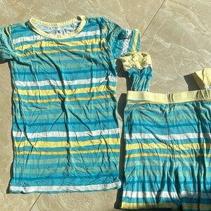 Little Sleepies Garden Stripe 2 Piece PJ set | Bamboo | Size 7/8